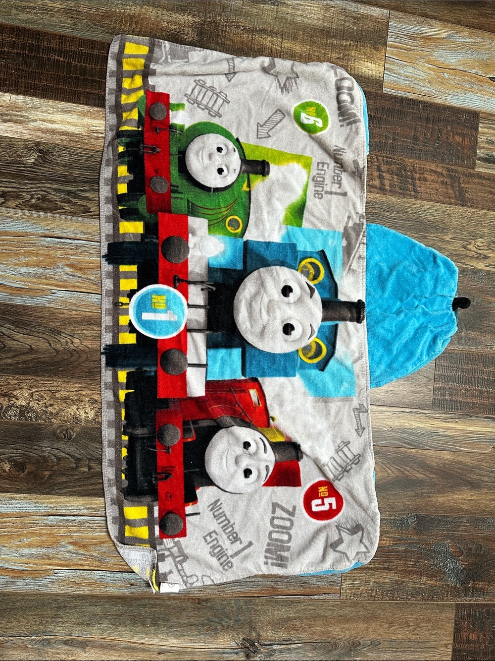 Thomas & Friends Hooded Kids Towel - Blue, Red, Green